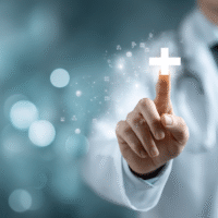 Itinai.com doctors hand touching a medical cross symbol with 496ae7d5 300e 498b bbed 241e07ad6f26 0