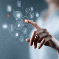 Itinai.com hand touching a medical cross symbol with icons on 35fae916 251d 4cac b292 ebc490af048a 3