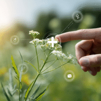 Itinai.com hand touching a medical cross symbol with icons on ebee3b39 8144 44b6 b775 2ecc5a6cd58c 2