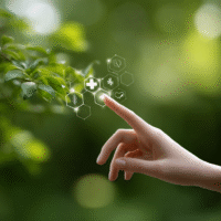 Itinai.com hand touching a medical cross symbol with icons on f79c79ac 9929 425d b2c6 e536a96add3d 2