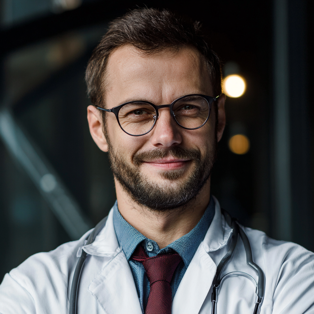 Itinai.com report type photo of smiling russian doctor with a 833cdf8a 9589 4c3f a549 48a67284d363 3