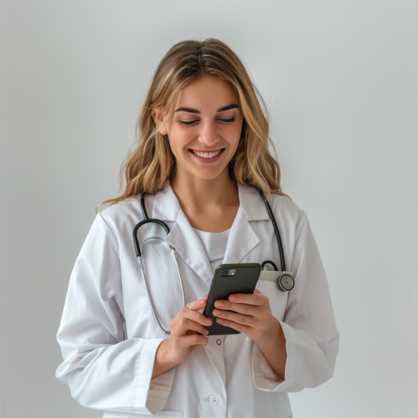 Itinai.com smiling girl doctor of european appearance holds a p 7e43d4a8 151c 49b2 9443 302b86a66866