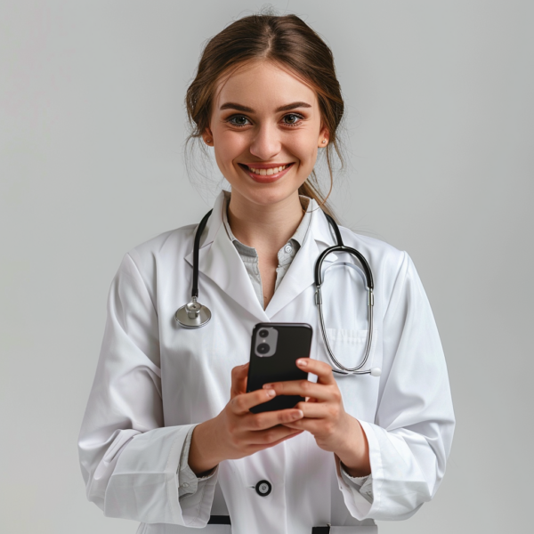 Itinai.com smiling girl doctor of european appearance holds a p dd57da66 0508 4b7d 92d4 79b1639dcebc