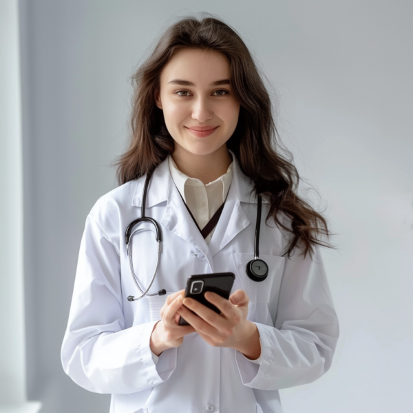 Itinai.com smiling girl doctor of european appearance holds a p ff6c6c19 1179 42a9 9aa3 6712132eee89